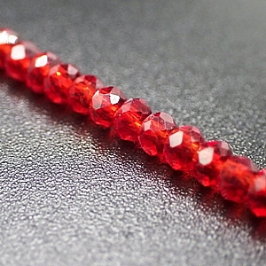 Chinese 2.5x3mm Rondelle Crystals - Siam